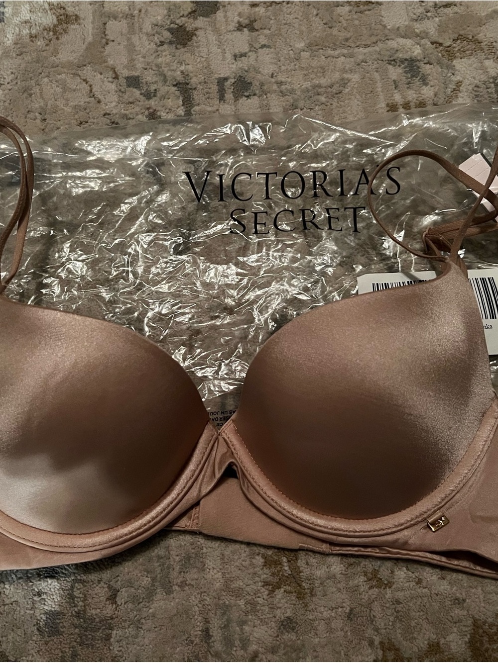 Victoria's Secret Satin Push-Up Bra in Taupe